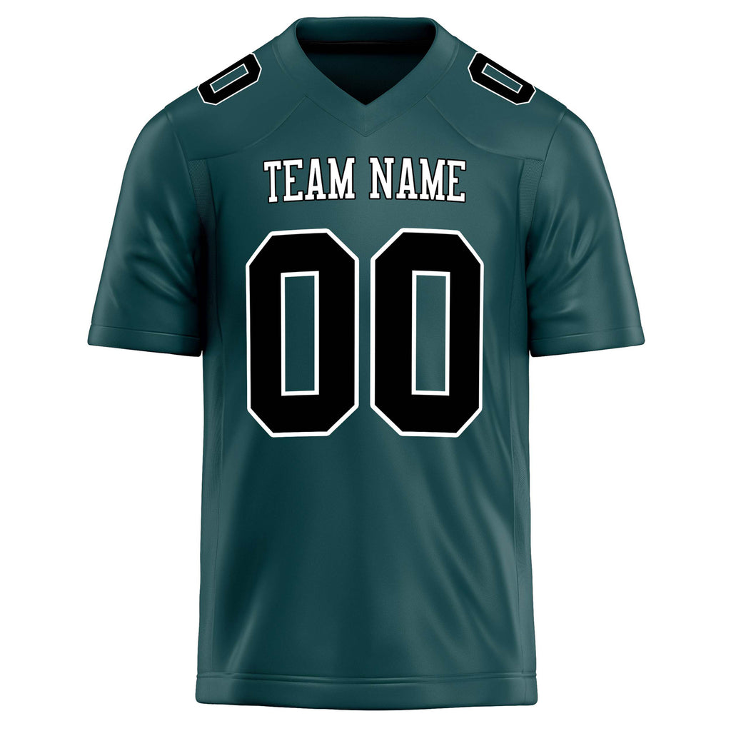 Personalized Midnight & Green Black Solid Colour Football Jersey