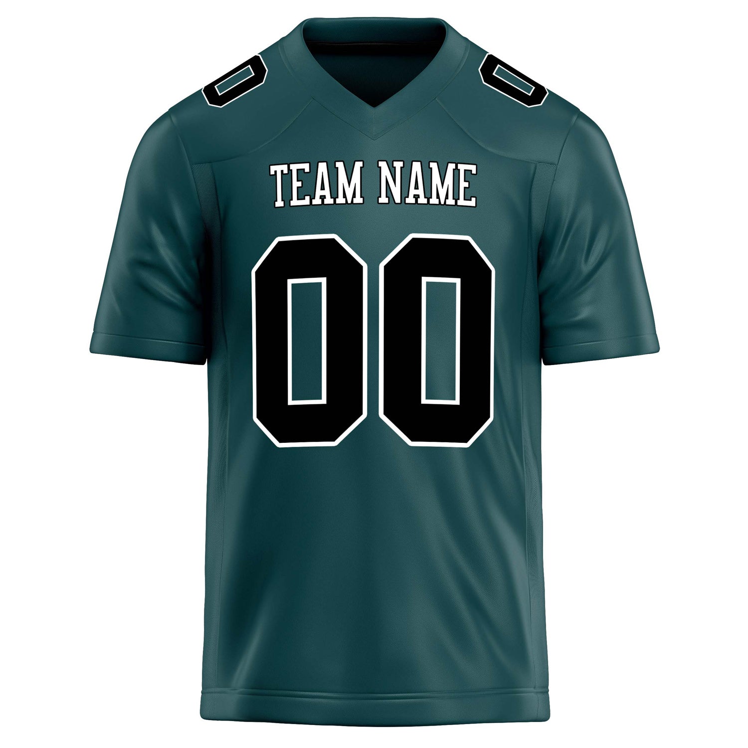 Personalized Midnight & Green Black Solid Colour Football Jersey