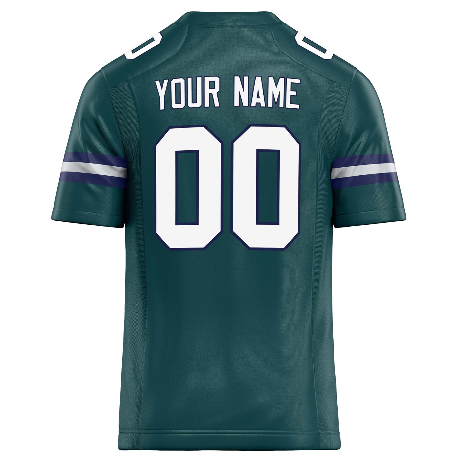 Personalized Midnight & Green White Solid Colour Football Jersey