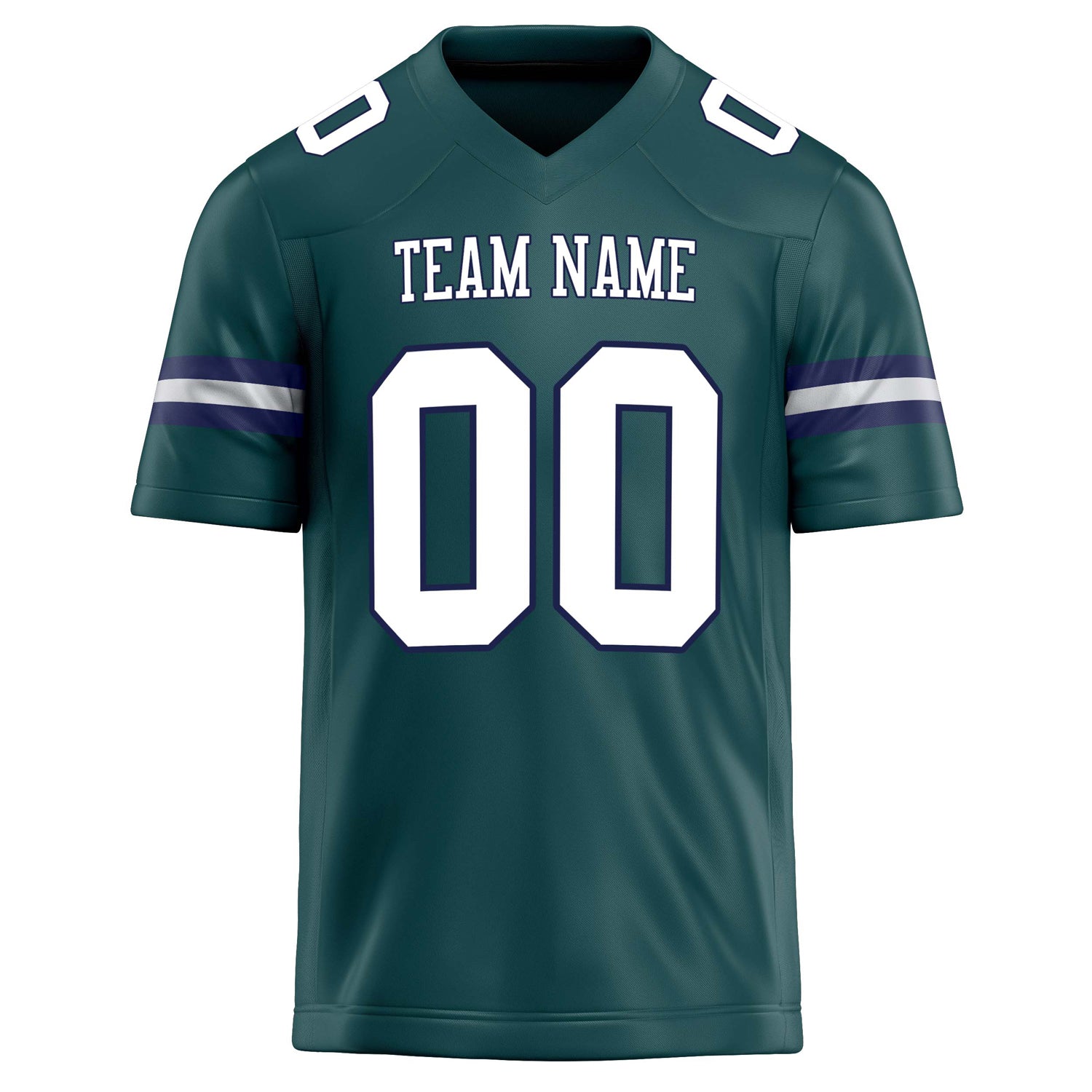 Personalized Midnight & Green White Solid Colour Football Jersey