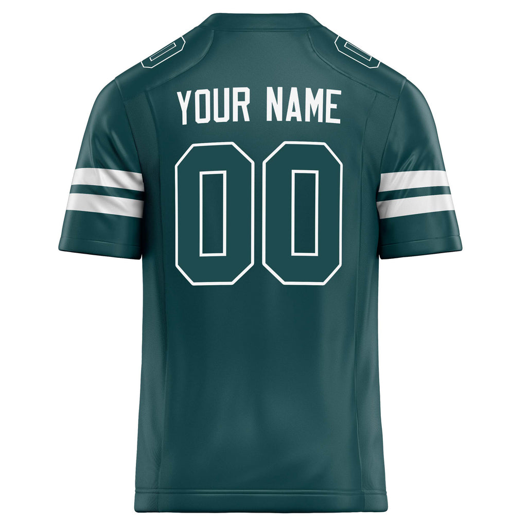 Personalized Midnight & Green White Solid Colour Football Jersey
