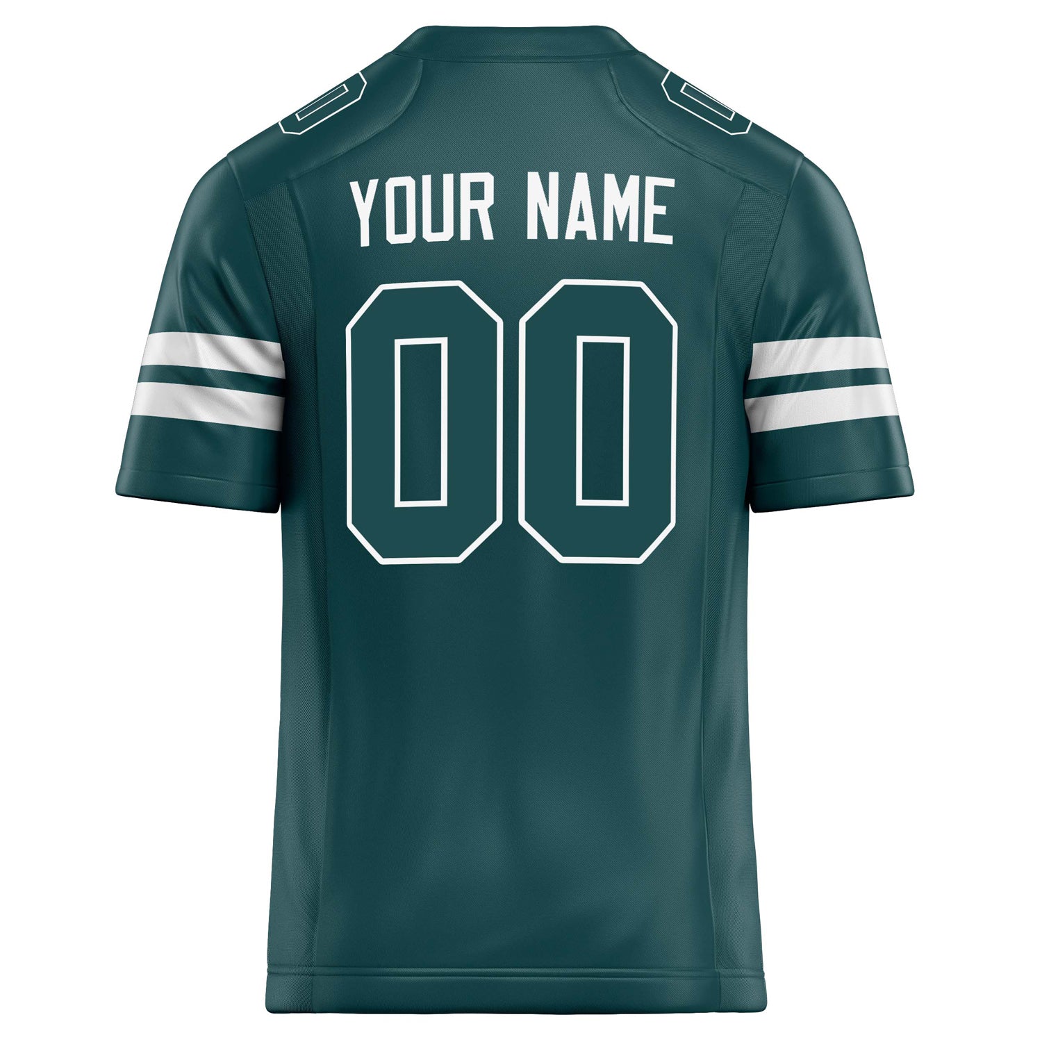 Personalized Midnight & Green White Solid Colour Football Jersey