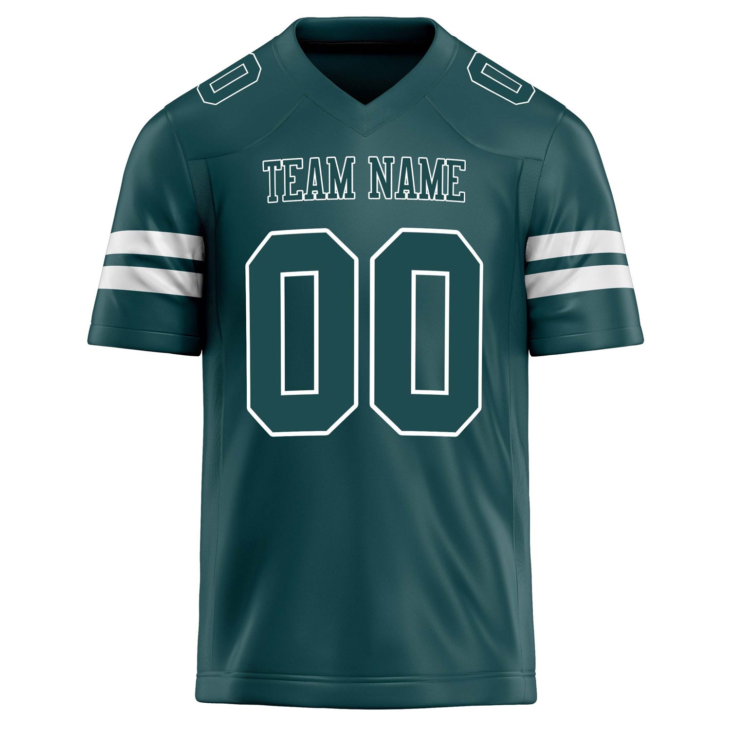 Personalized Midnight & Green White Solid Colour Football Jersey