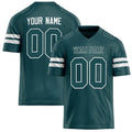 Personalized Midnight Green White Solid Colour Football Jersey FT02240730MI257