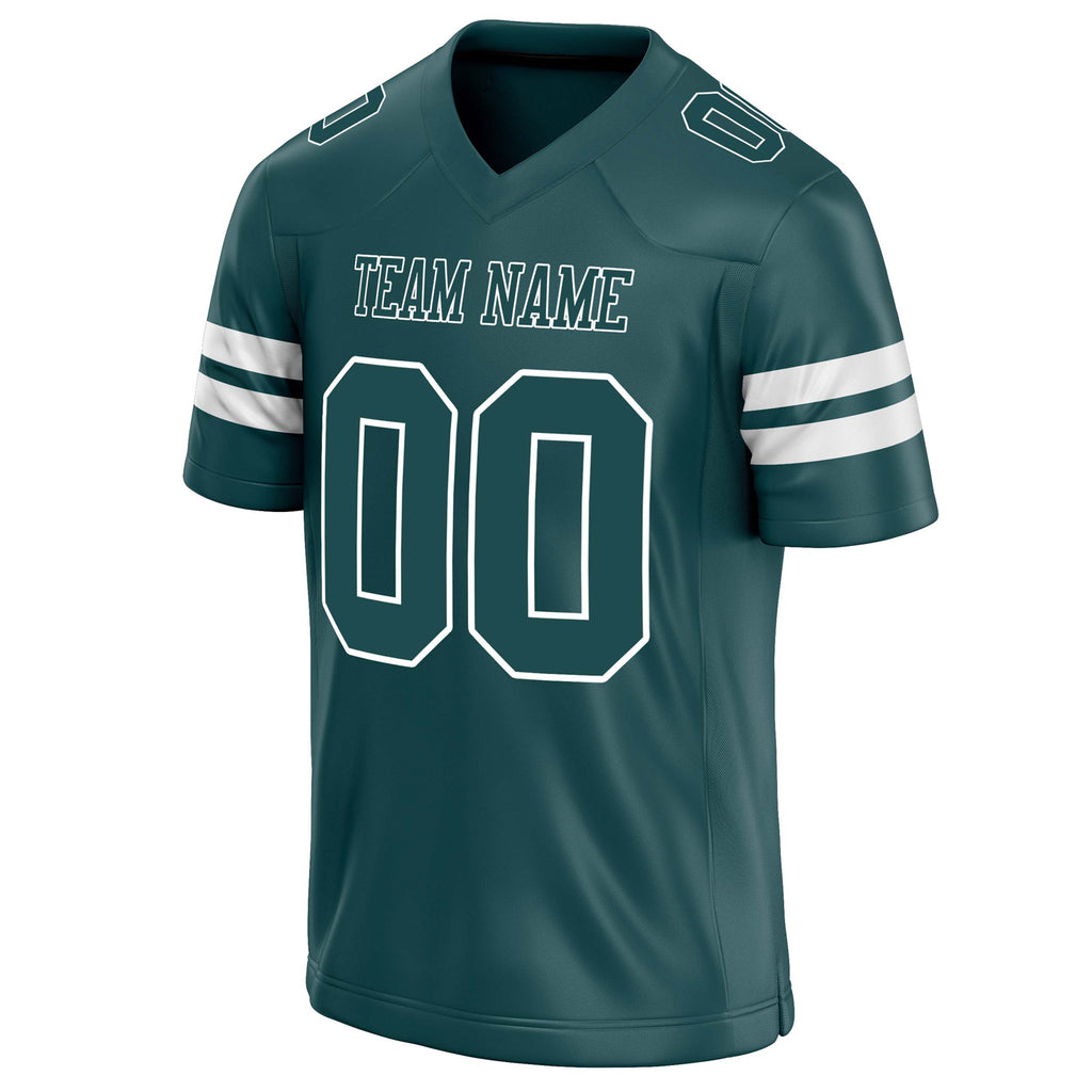 Personalized Midnight & Green White Solid Colour Football Jersey