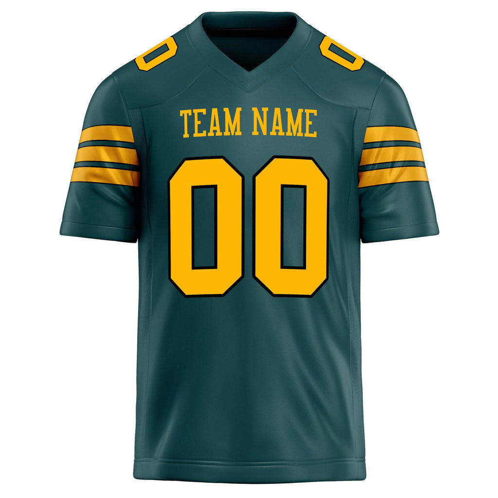 Personalized Midnight & Green gold Solid Colour Football Jersey