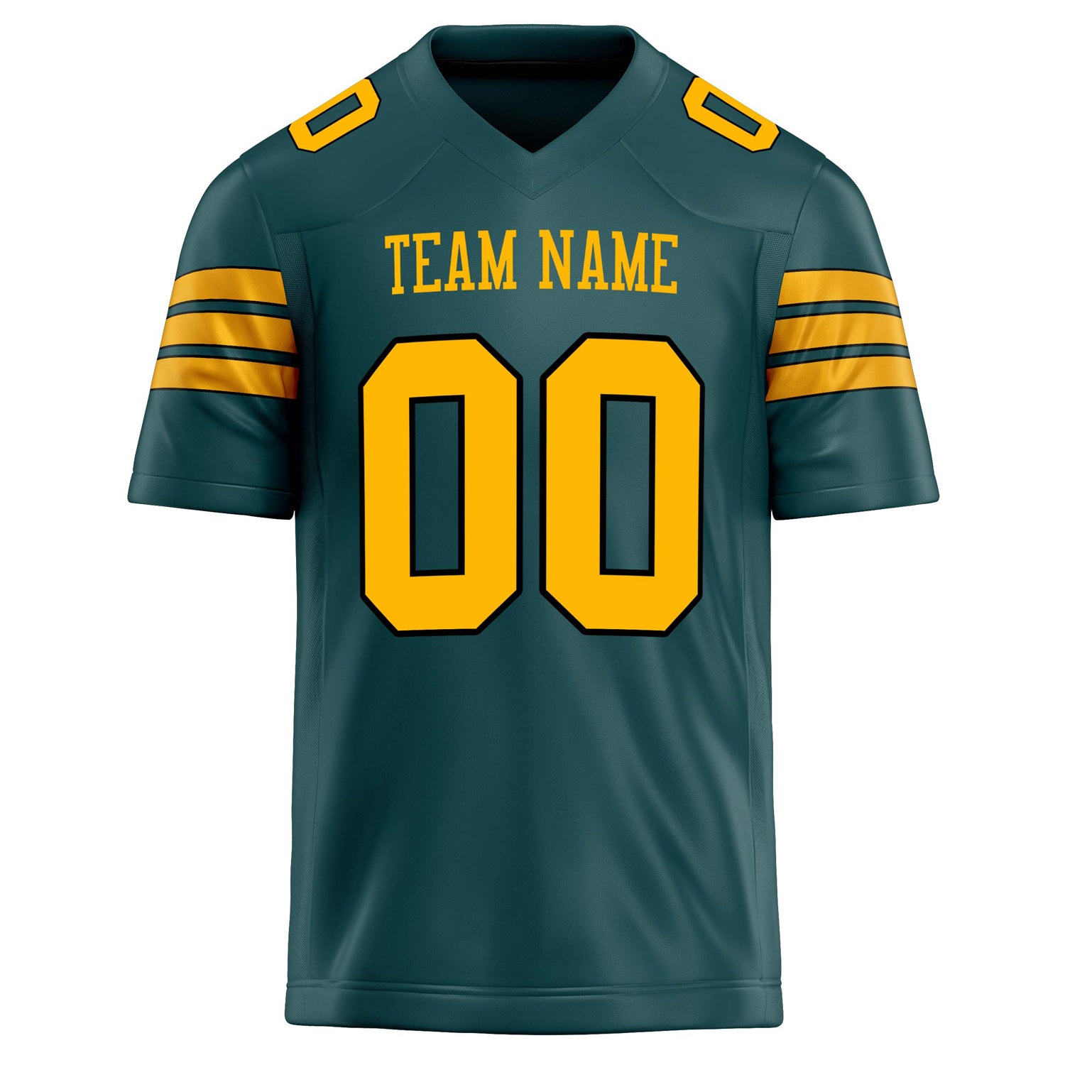Personalized Midnight & Green gold Solid Colour Football Jersey