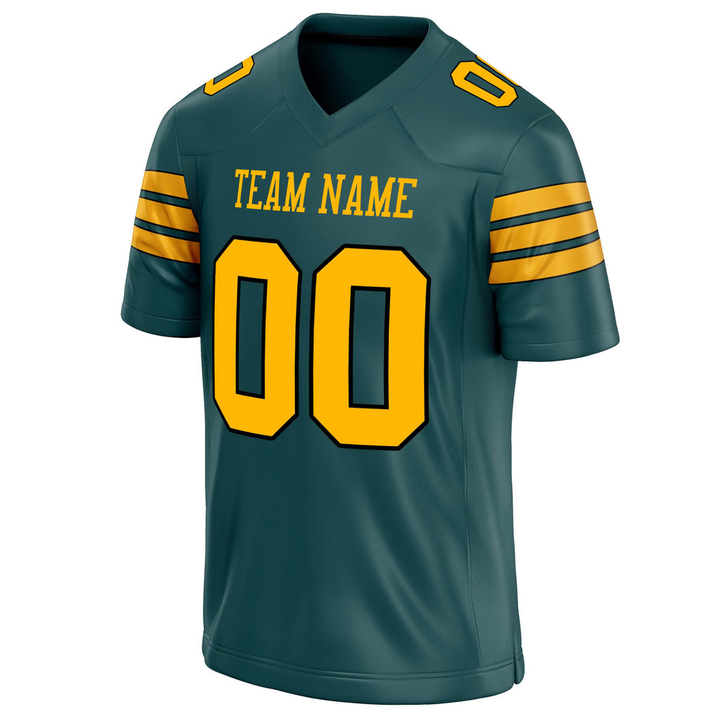 Personalized Midnight & Green gold Solid Colour Football Jersey
