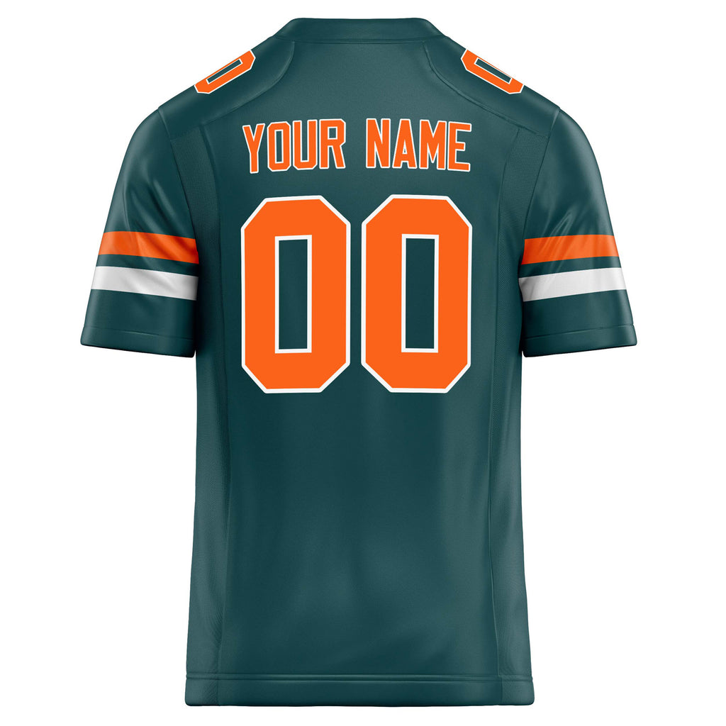 Personalized Midnight & Green orange Solid Colour Football Jersey