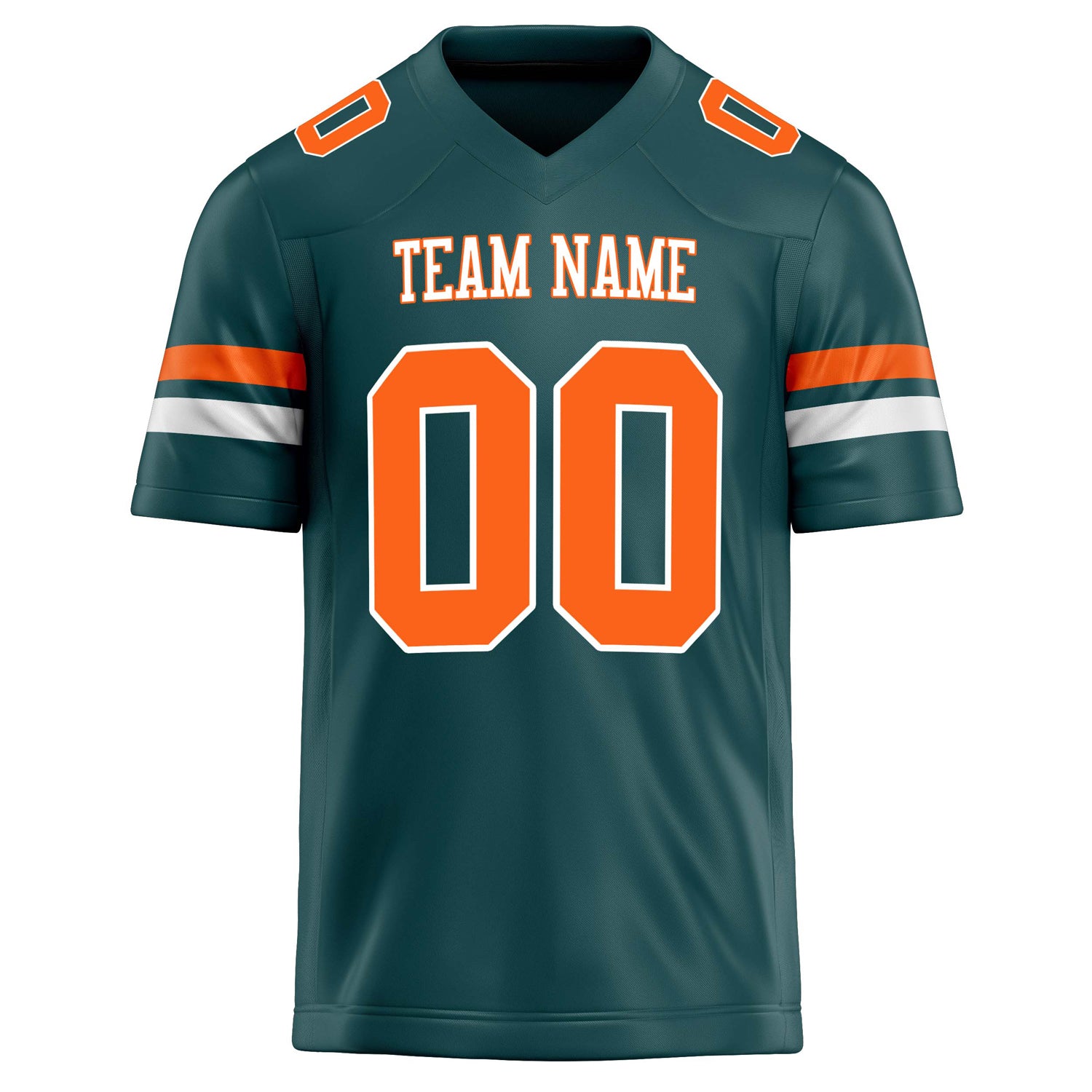 Personalized Midnight & Green orange Solid Colour Football Jersey
