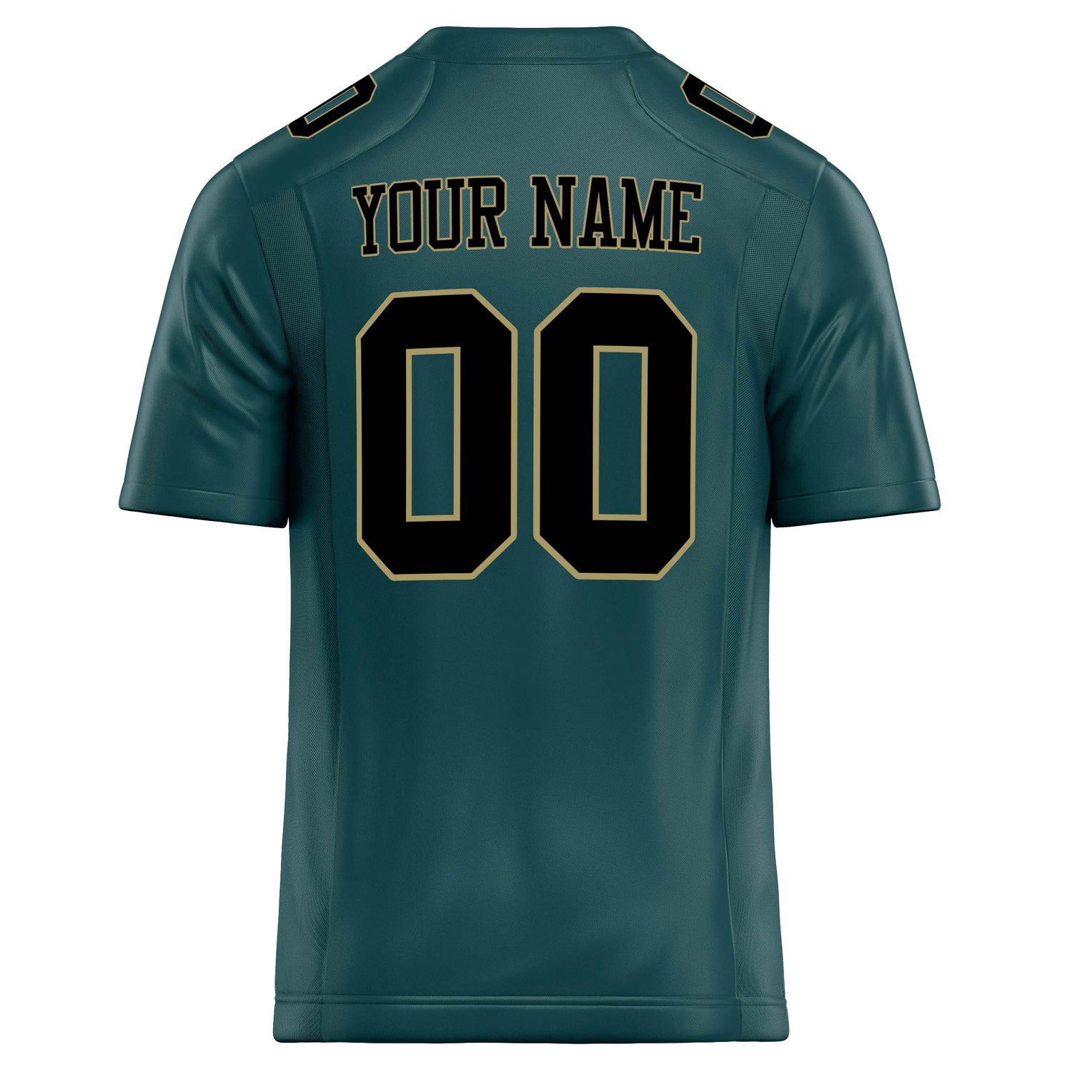 Personalized Midnight & Green Black Solid Colour Football Jersey