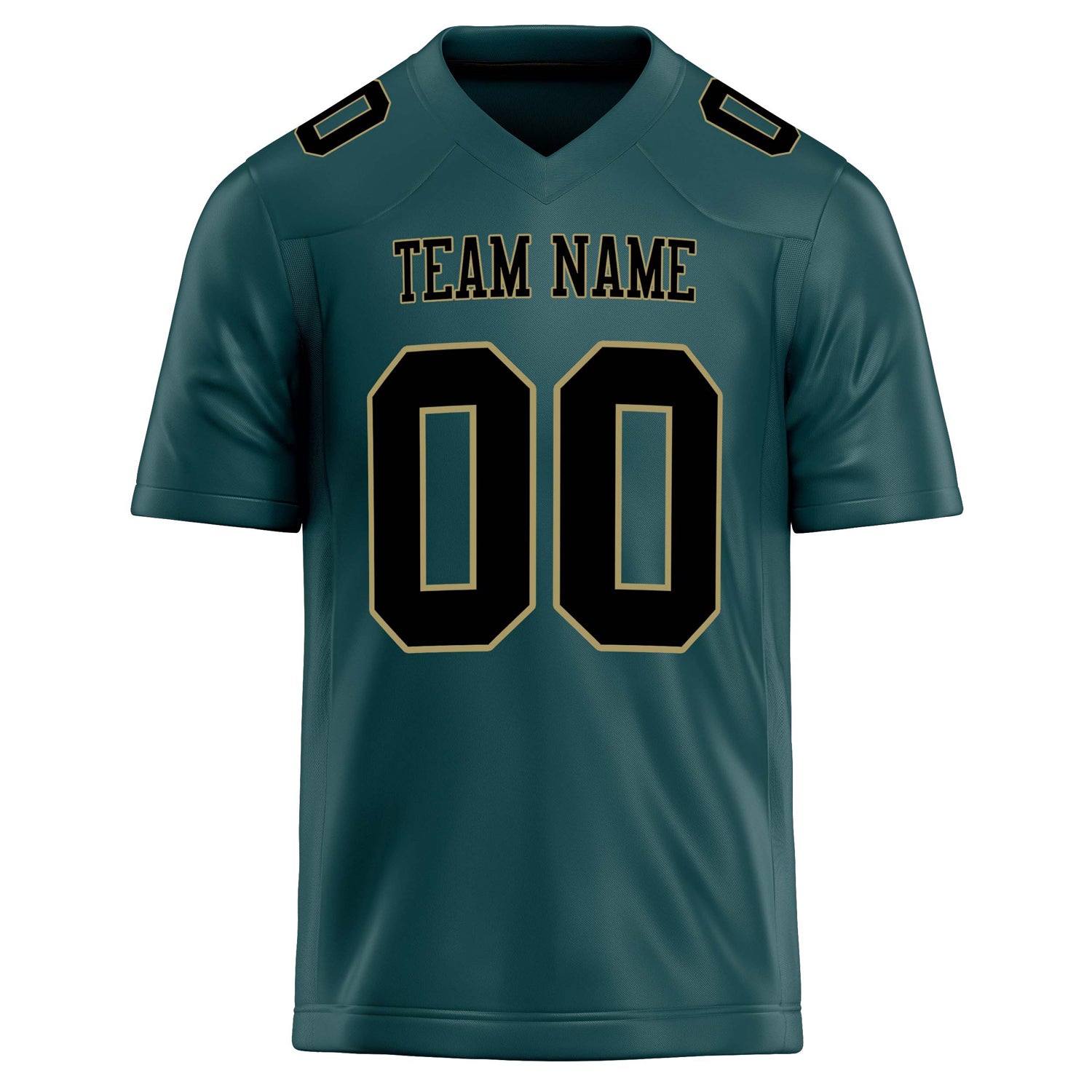 Personalized Midnight & Green Black Solid Colour Football Jersey