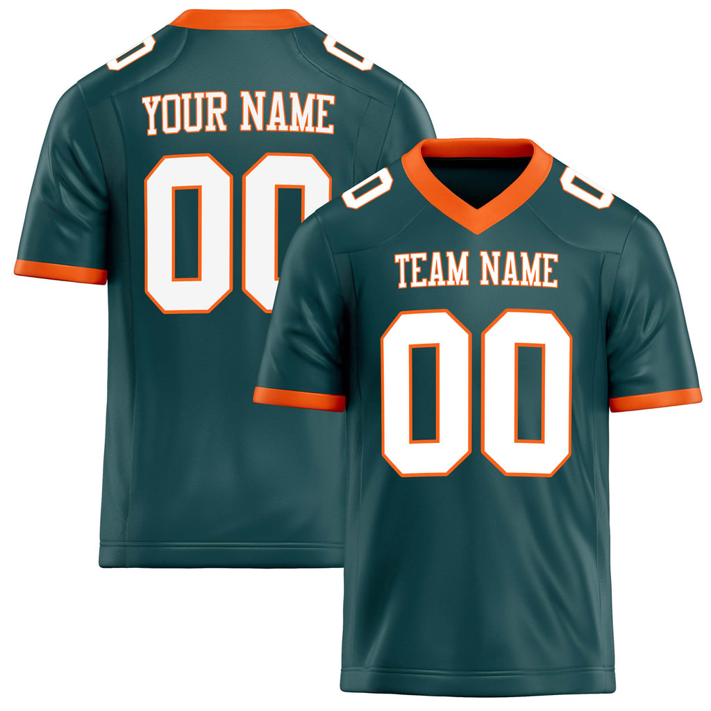 Personalized Midnight Green White Solid Colour Football Jersey FT02240730MI261