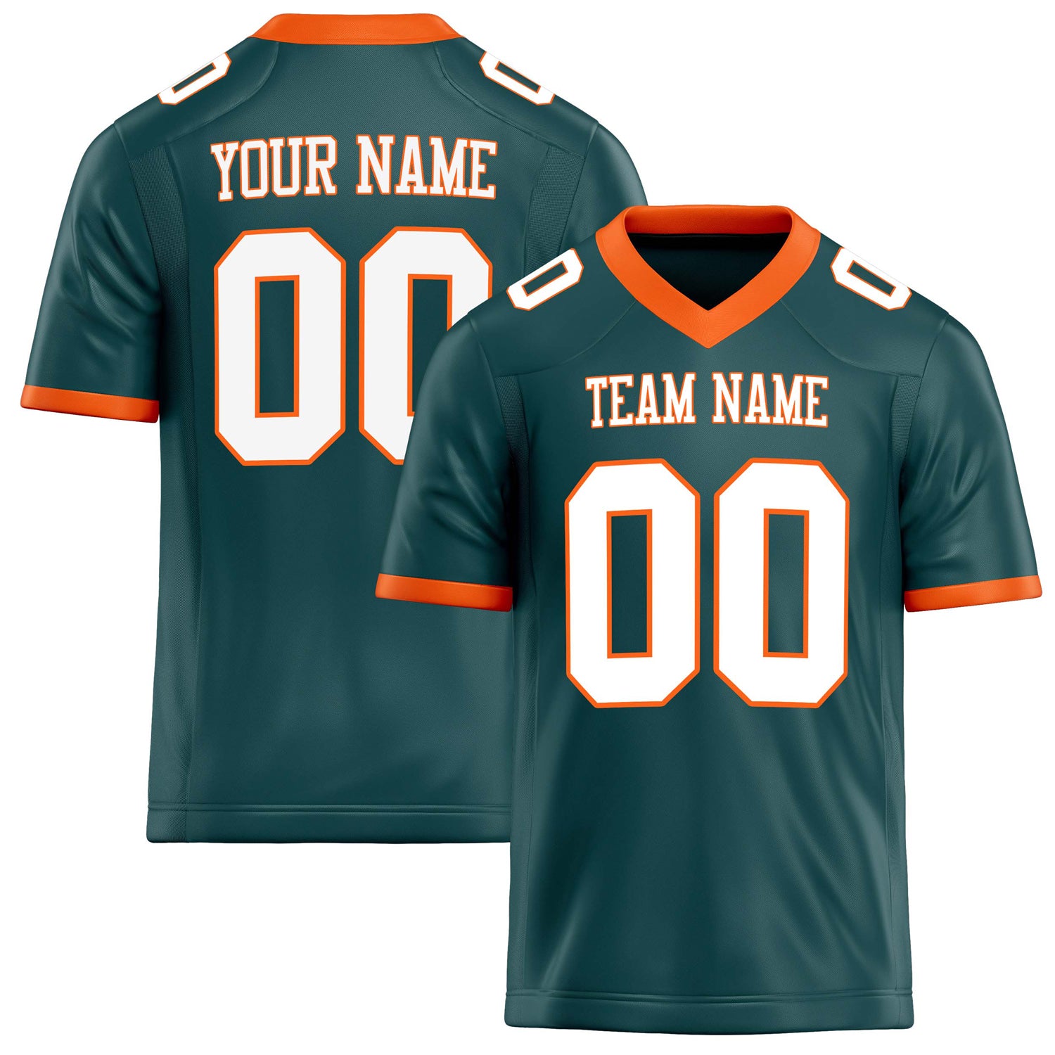 Personalized Midnight Green White Solid Colour Football Jersey FT02240730MI261