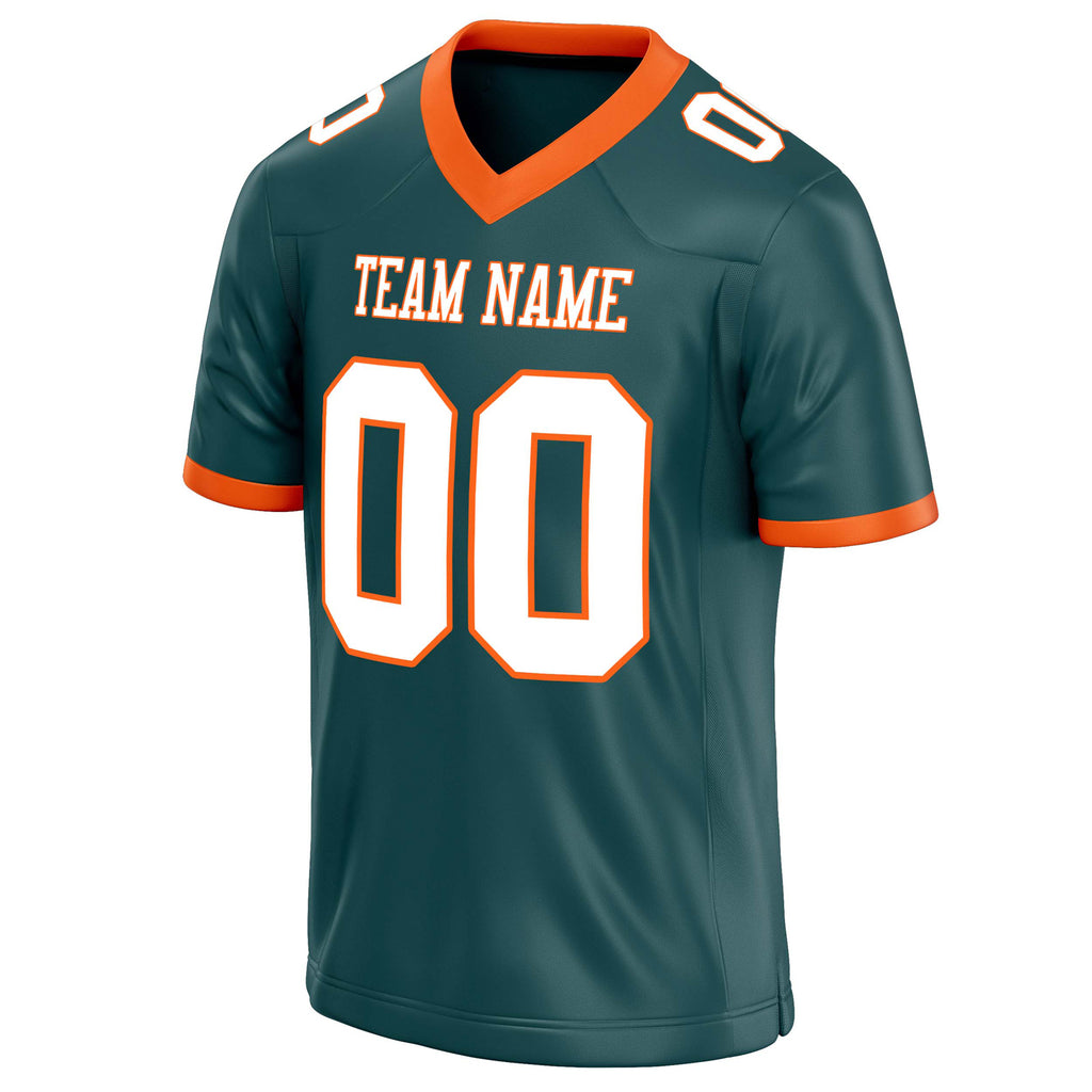 Personalized Midnight & Green White Solid Colour Football Jersey