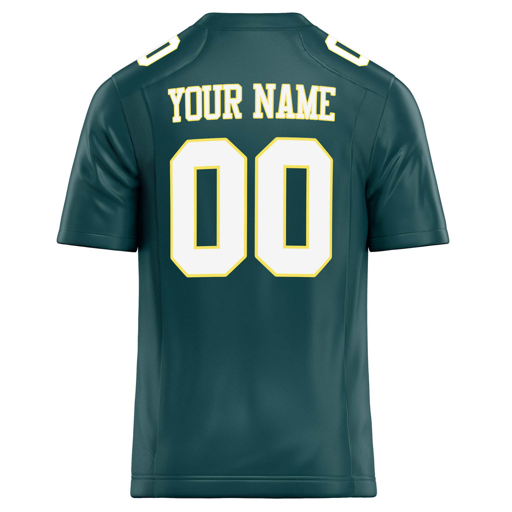 Personalized Midnight & Green White Solid Colour Football Jersey