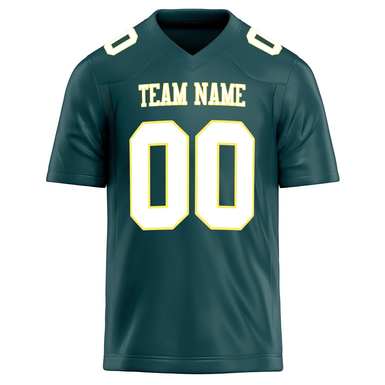 Personalized Midnight & Green White Solid Colour Football Jersey