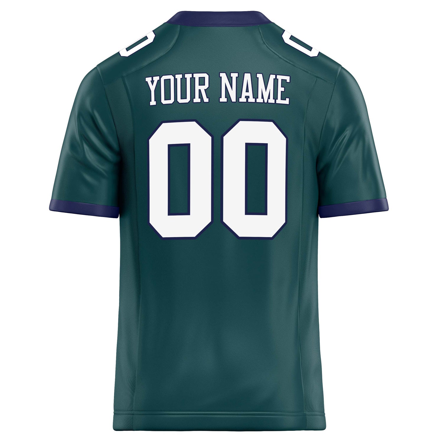 Personalized Midnight & Green White Solid Colour Football Jersey