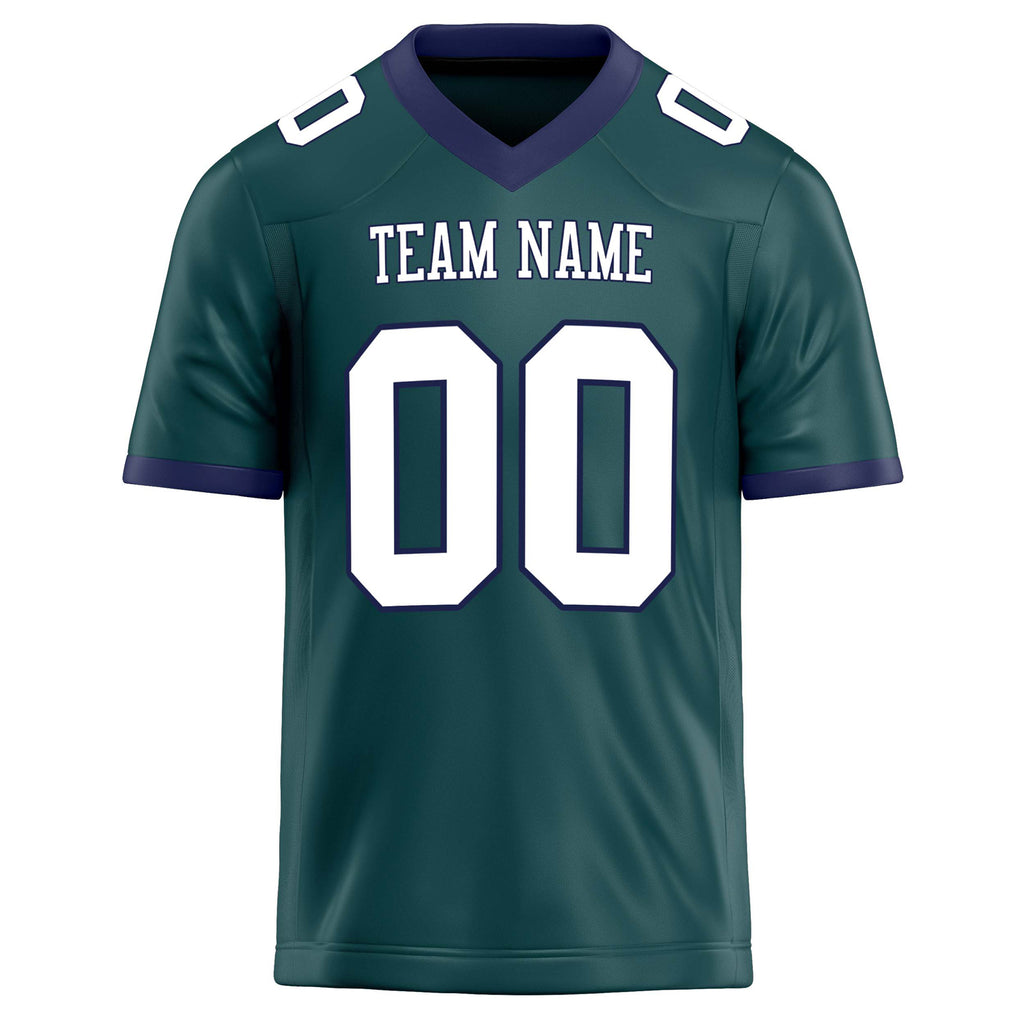 Personalized Midnight & Green White Solid Colour Football Jersey