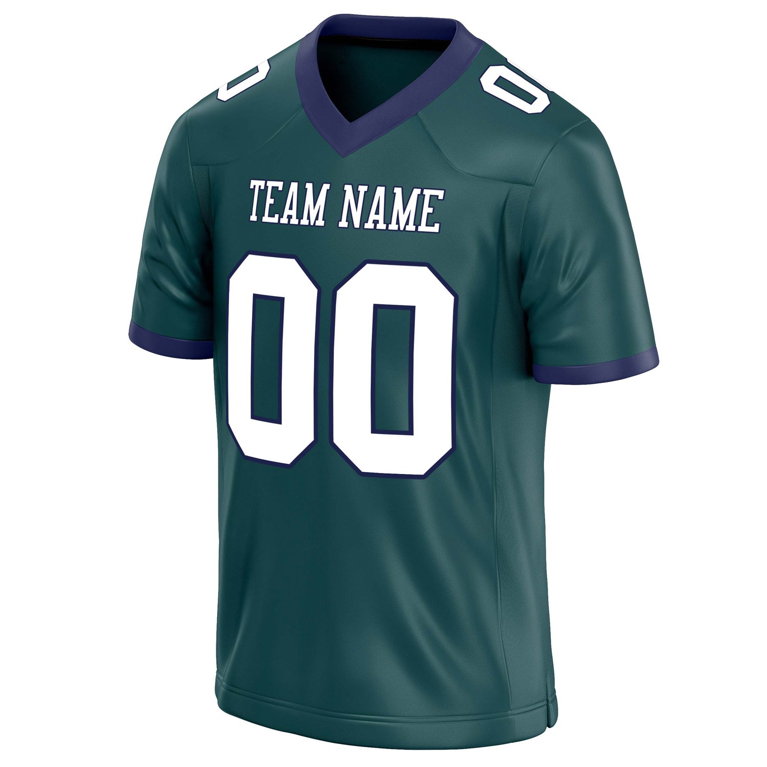 Personalized Midnight & Green White Solid Colour Football Jersey