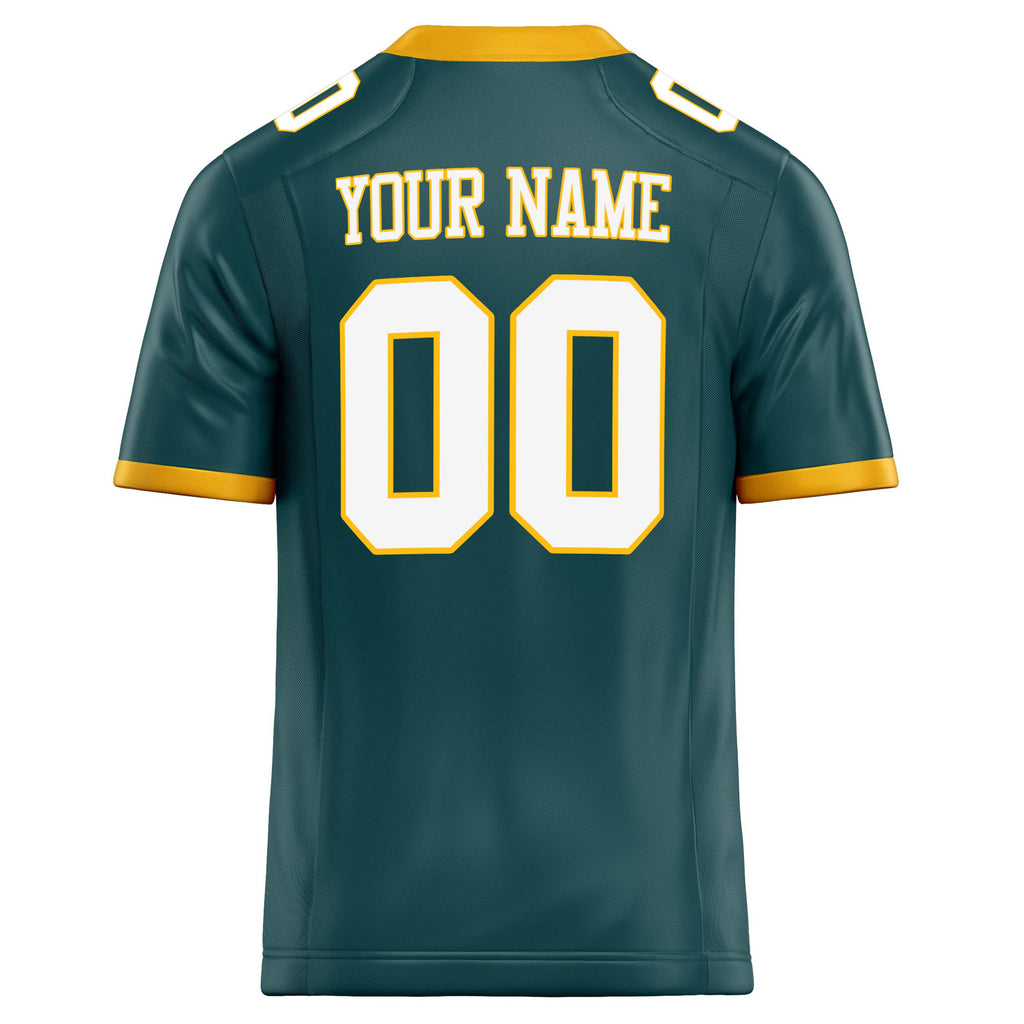 Personalized Midnight & Green White Solid Colour Football Jersey