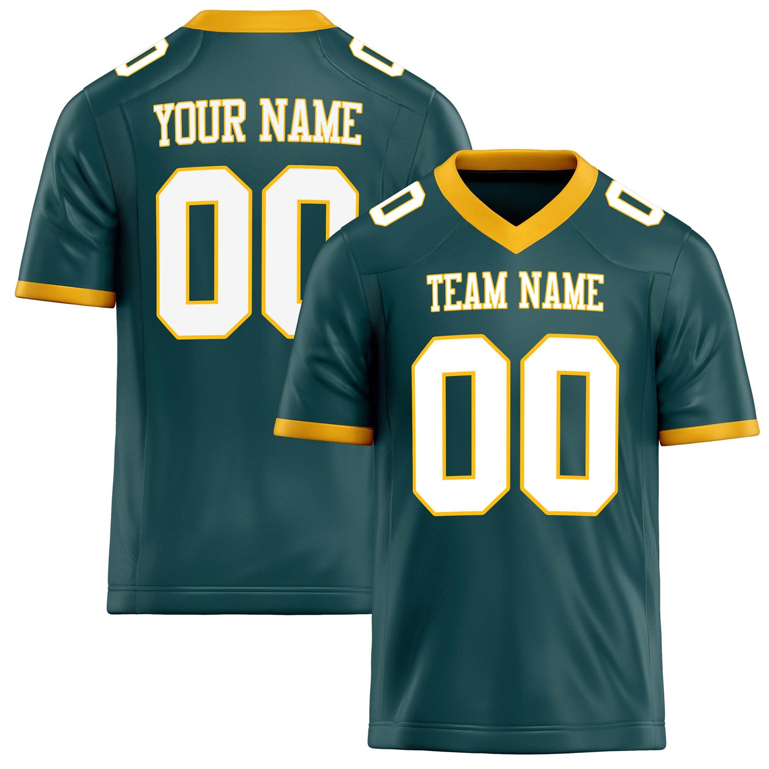 Personalized Midnight Green White Solid Colour Football Jersey FT02240730MI264