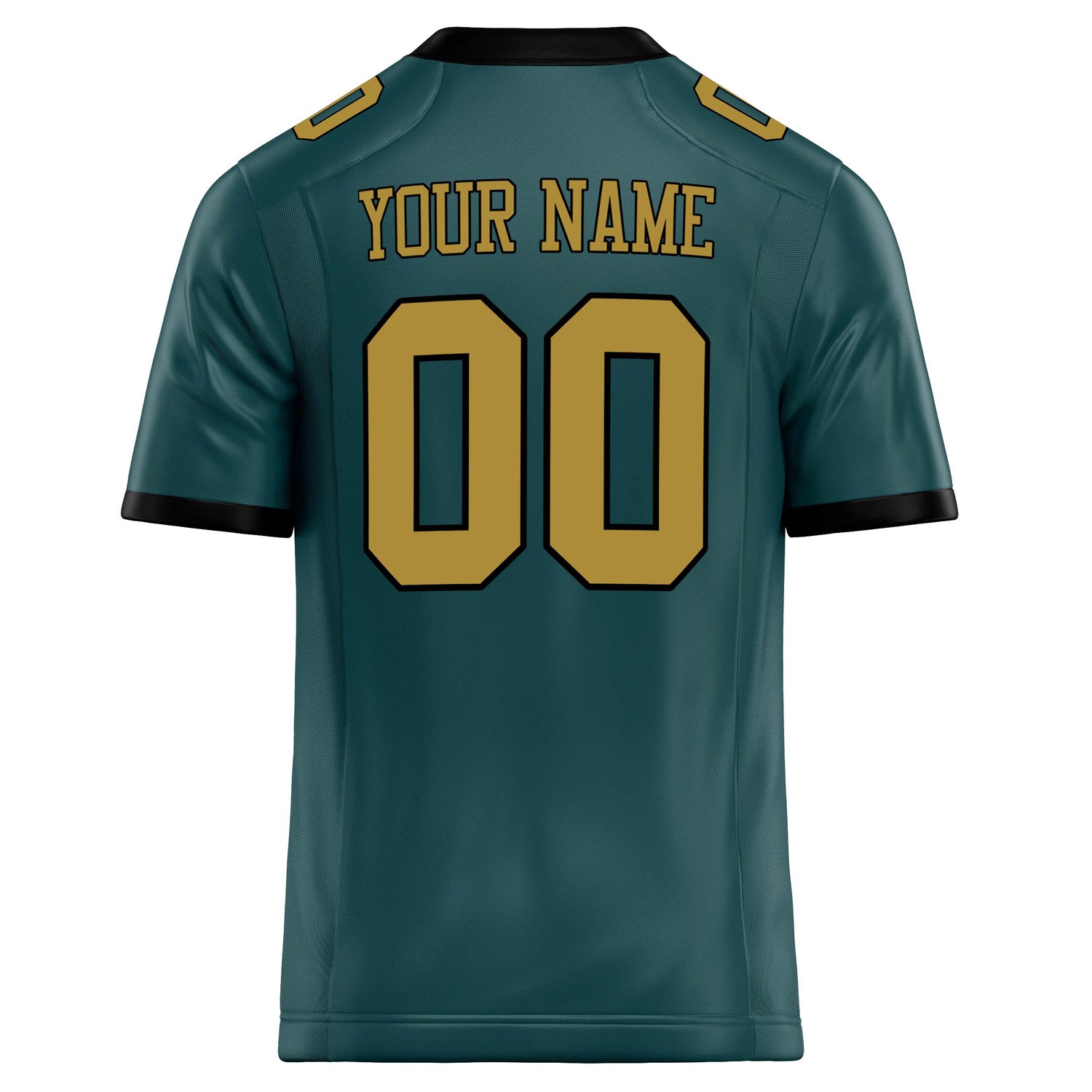 Personalized Midnight & Green old gold Solid Colour Football Jersey