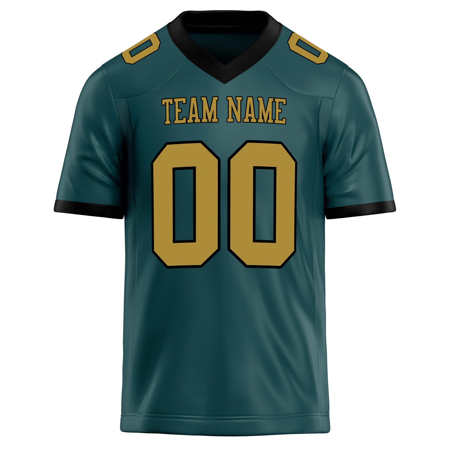 Personalized Midnight & Green old gold Solid Colour Football Jersey