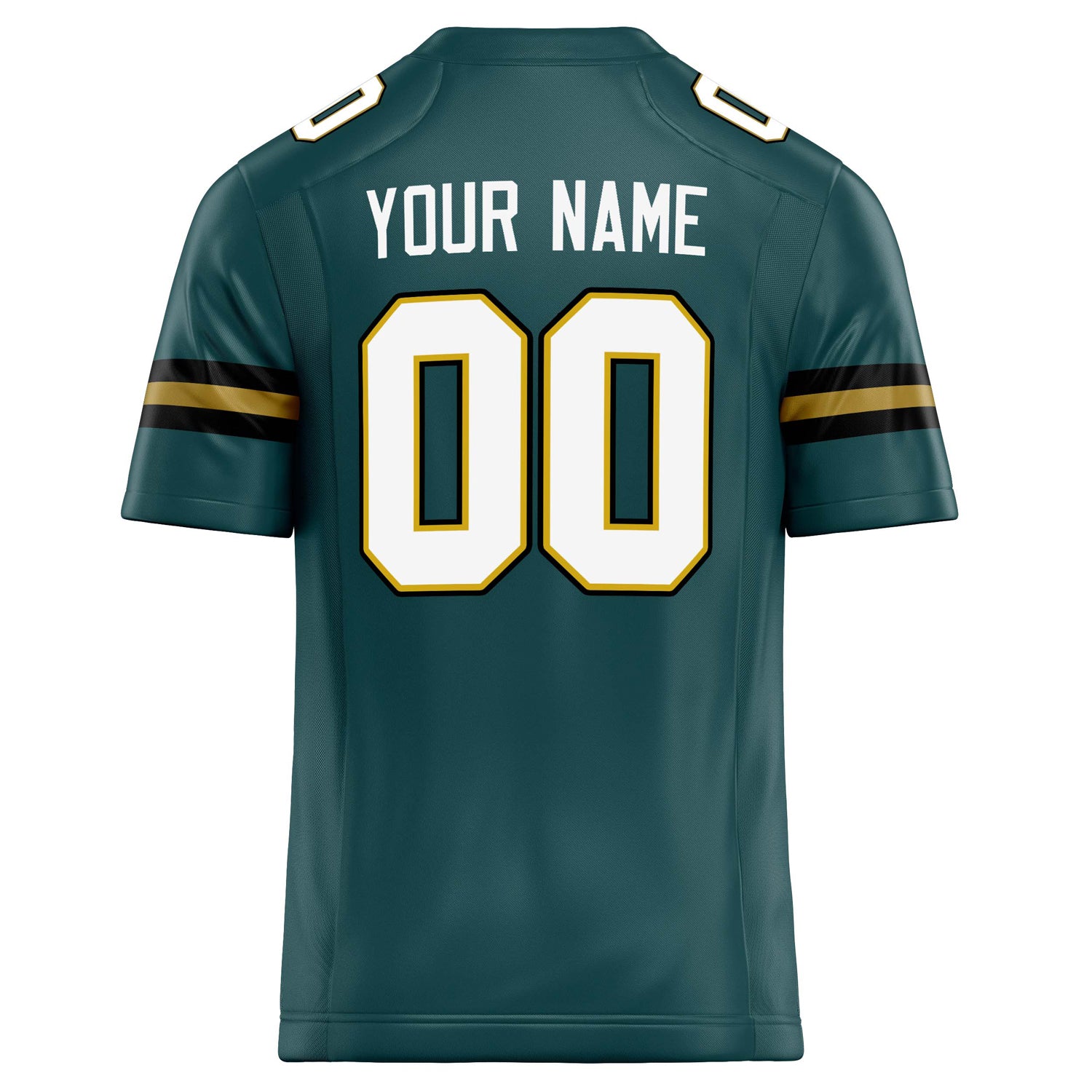 Personalized Midnight & Green White Solid Colour Football Jersey