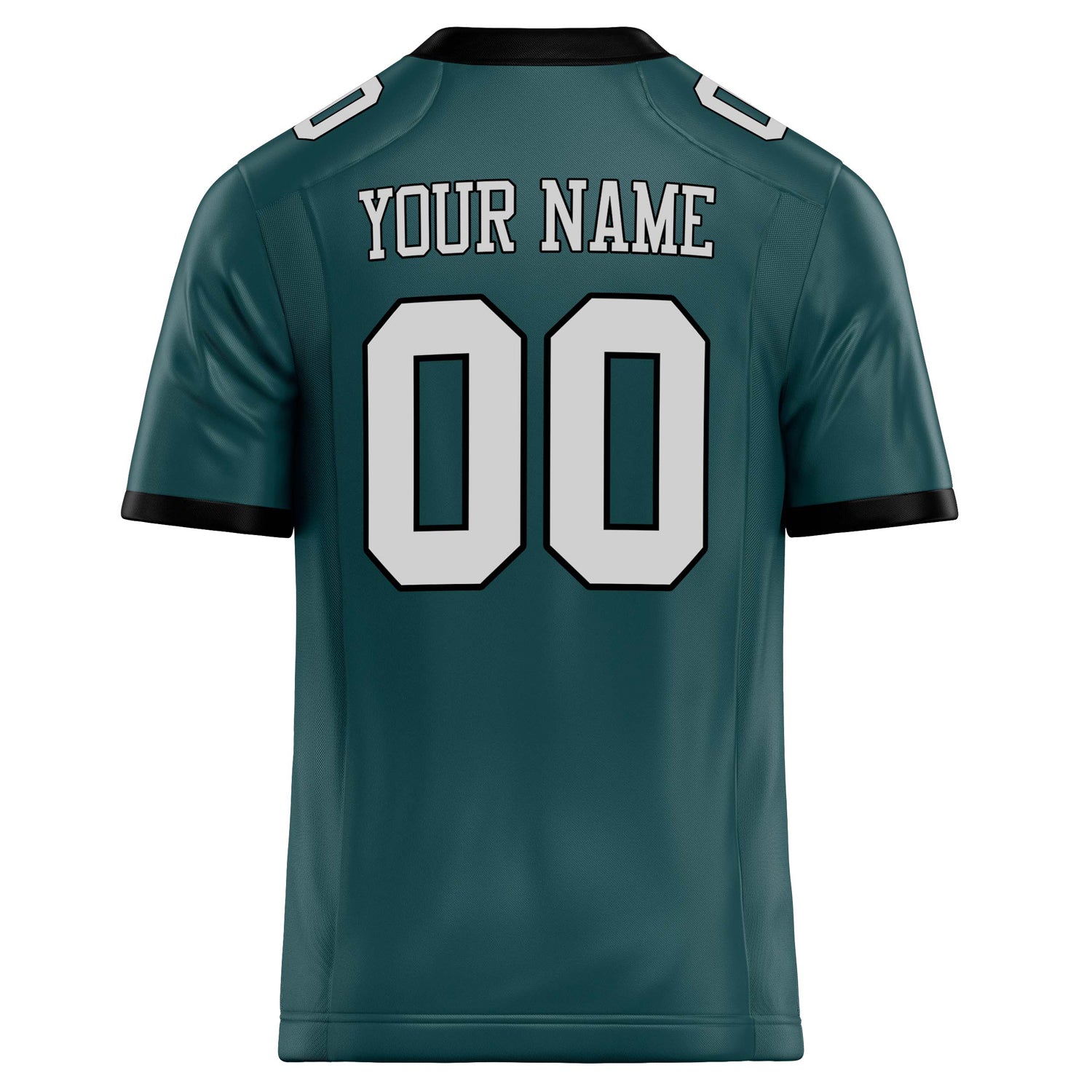 Personalized Midnight & Green gray Solid Colour Football Jersey
