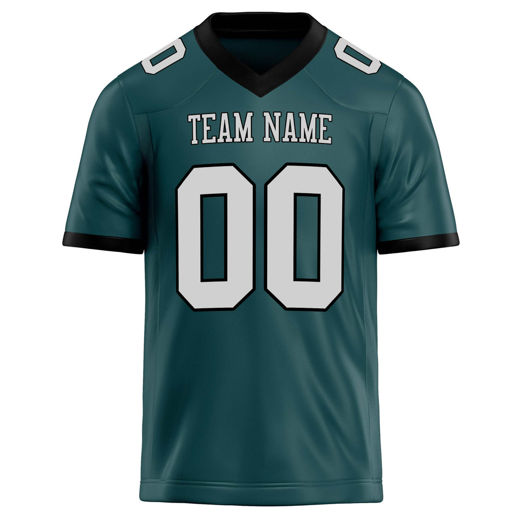 Personalized Midnight & Green gray Solid Colour Football Jersey