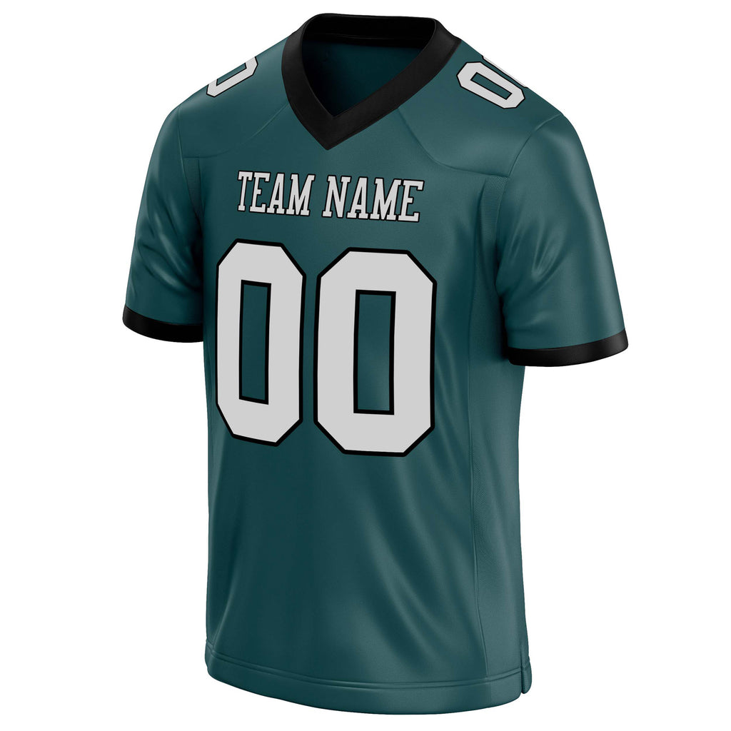 Personalized Midnight & Green gray Solid Colour Football Jersey