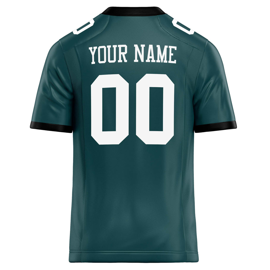 Personalized Midnight & Green White Solid Colour Football Jersey