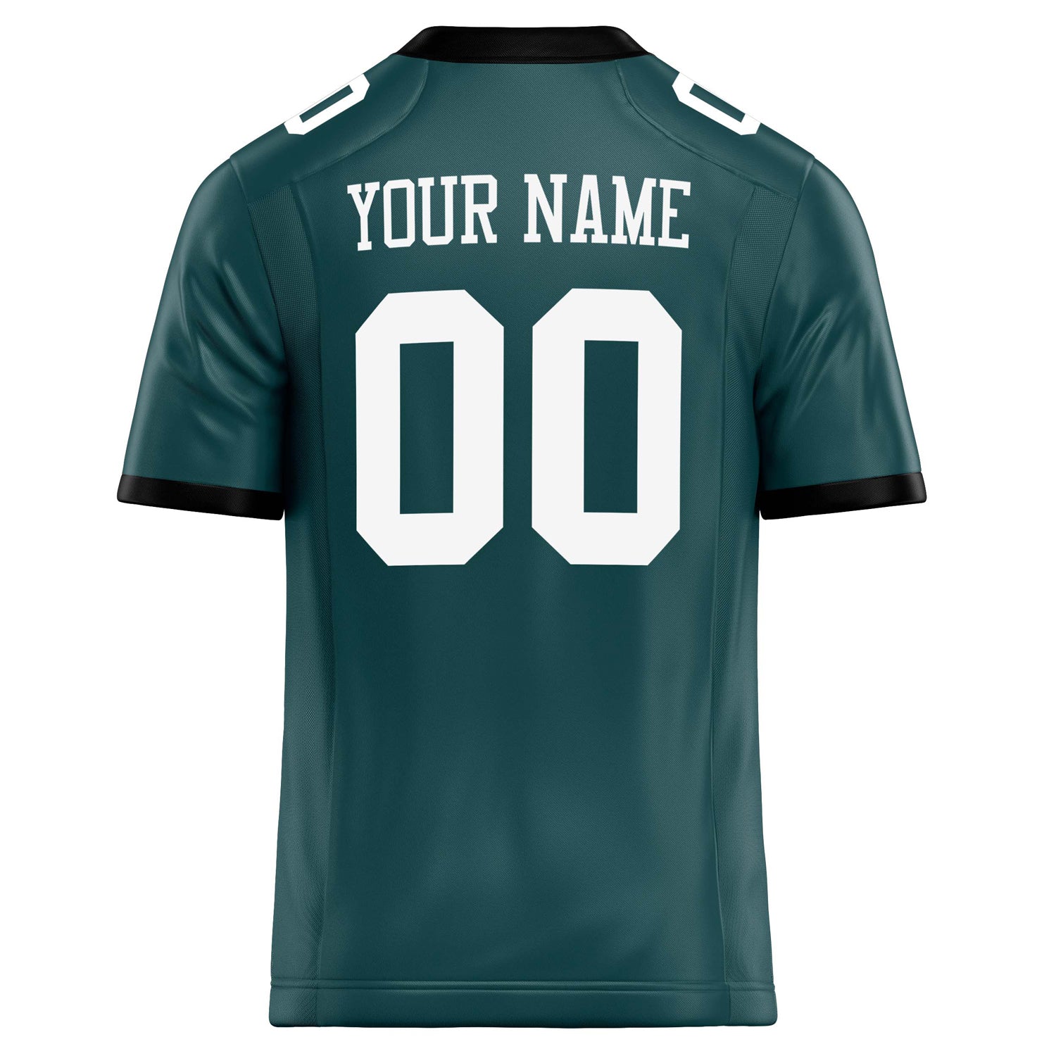 Personalized Midnight & Green White Solid Colour Football Jersey