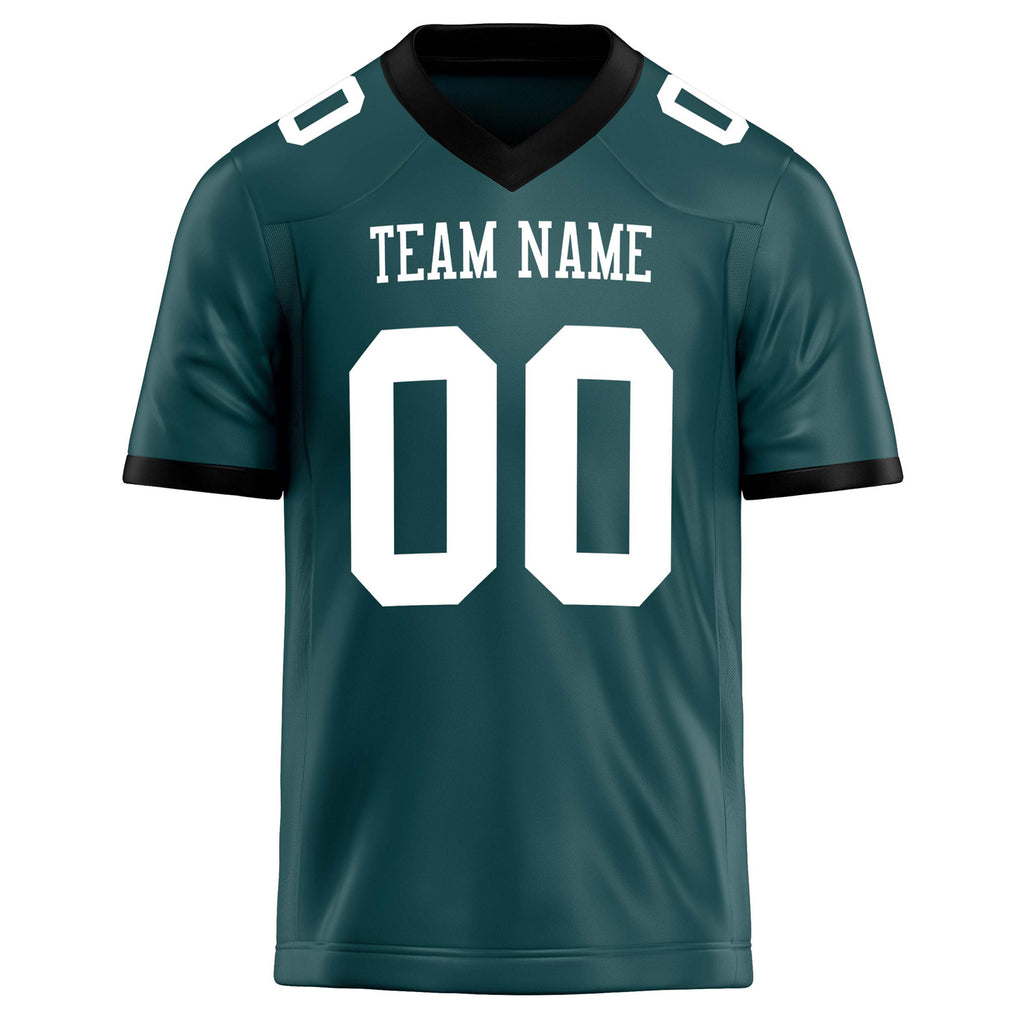 Personalized Midnight & Green White Solid Colour Football Jersey