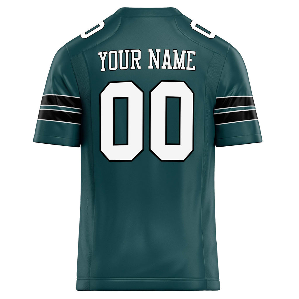 Personalized Midnight & Green White Solid Colour Football Jersey