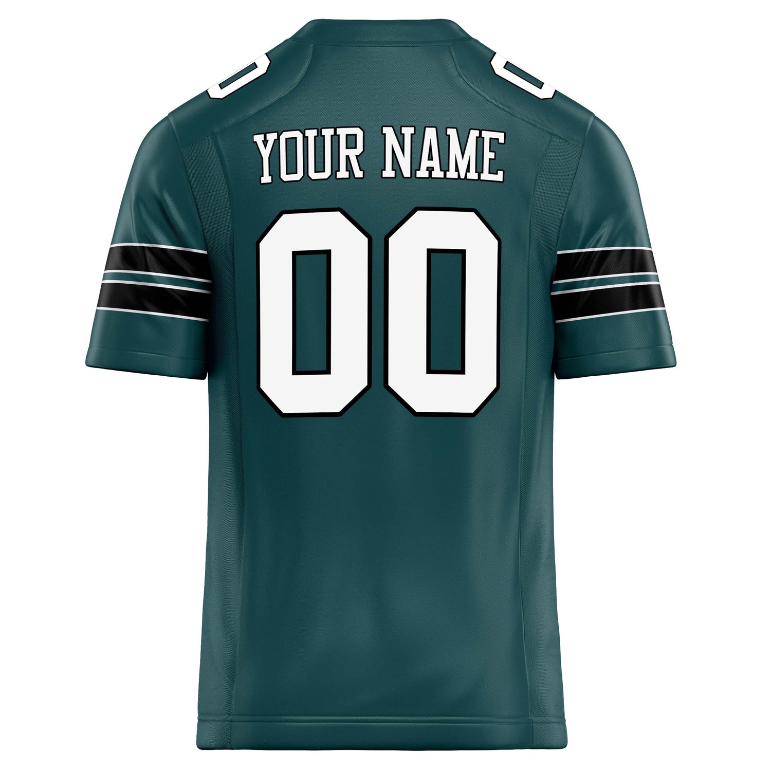 Personalized Midnight & Green White Solid Colour Football Jersey