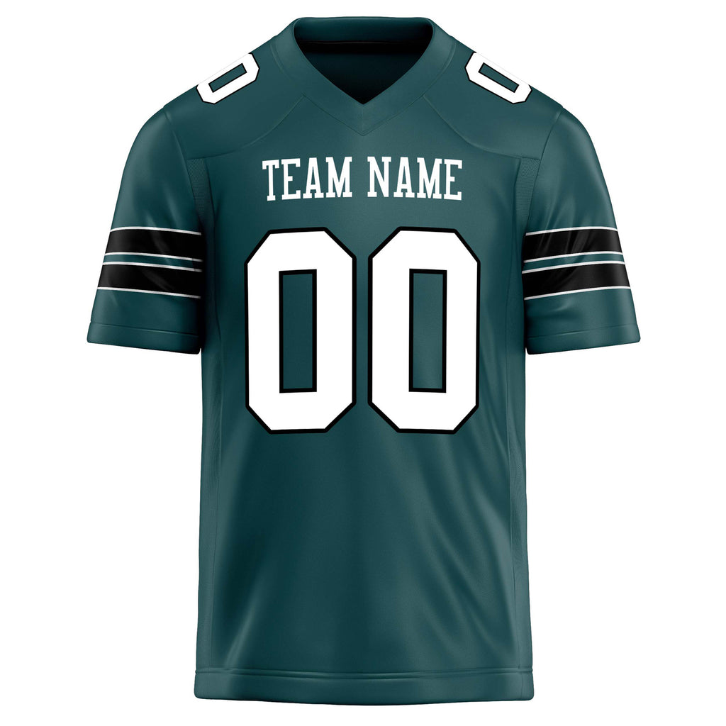 Personalized Midnight & Green White Solid Colour Football Jersey