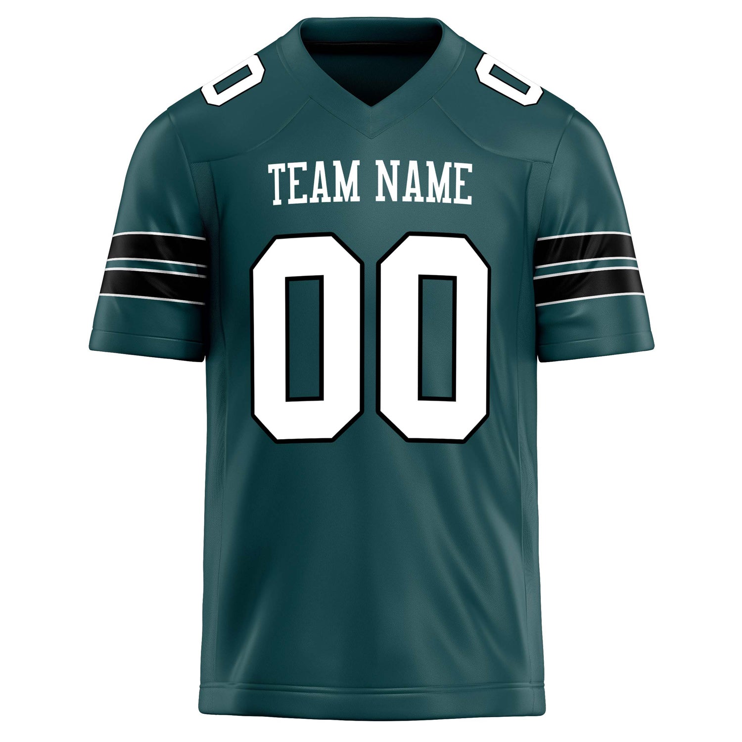 Personalized Midnight & Green White Solid Colour Football Jersey