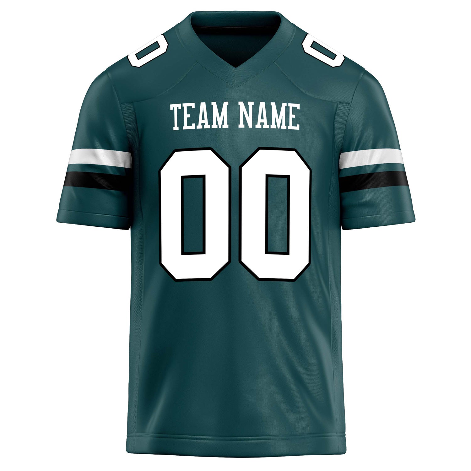 Personalized Midnight & Green White Solid Colour Football Jersey