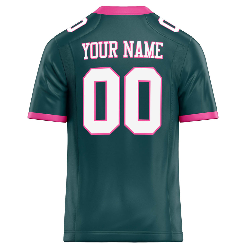 Personalized Midnight & Green White Solid Colour Football Jersey