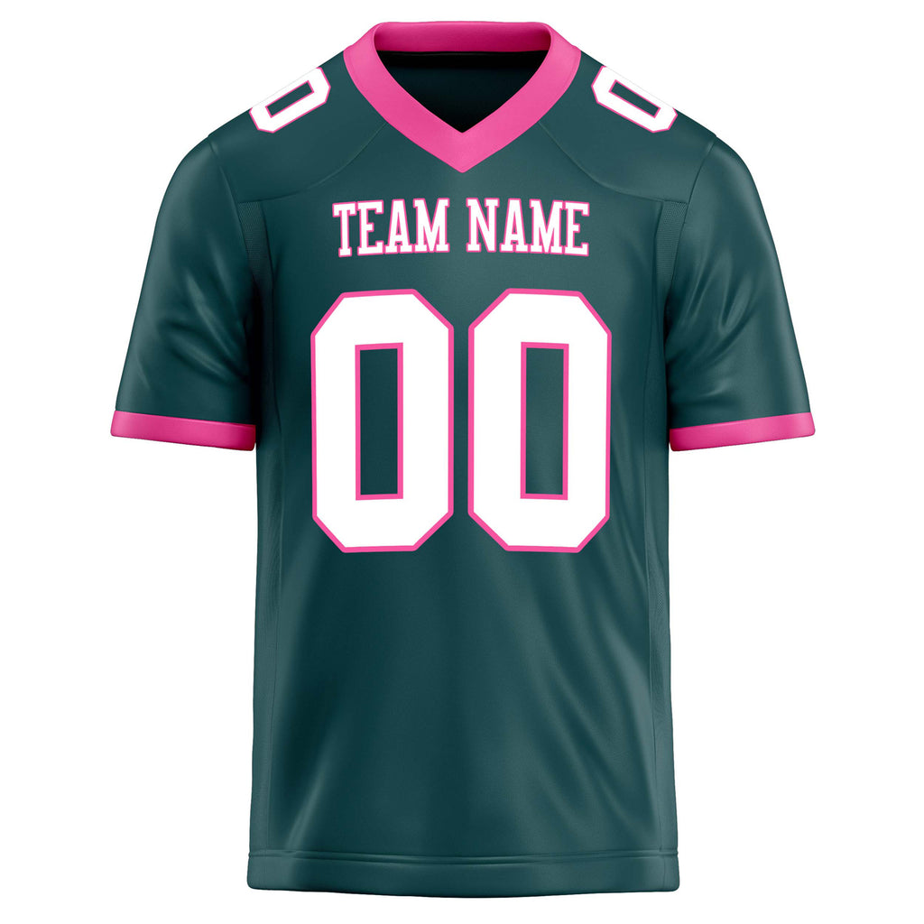 Personalized Midnight & Green White Solid Colour Football Jersey