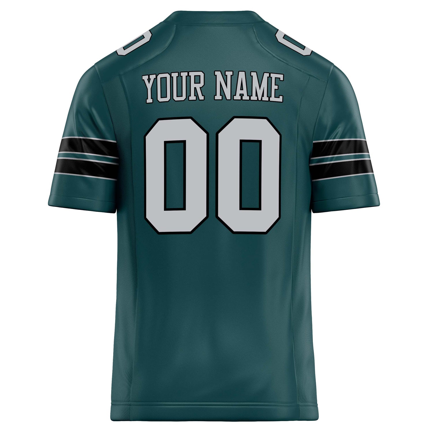 Personalized Midnight & Green gray Solid Colour Football Jersey
