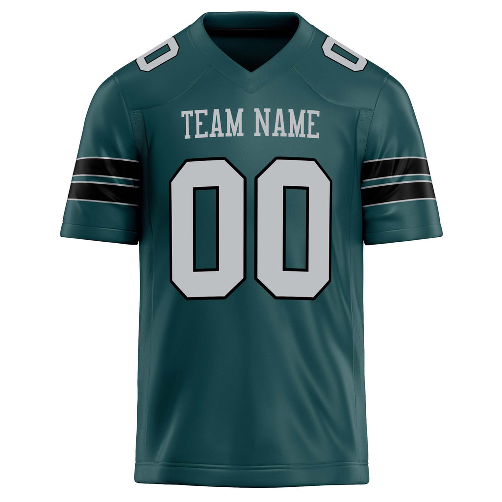 Personalized Midnight & Green gray Solid Colour Football Jersey