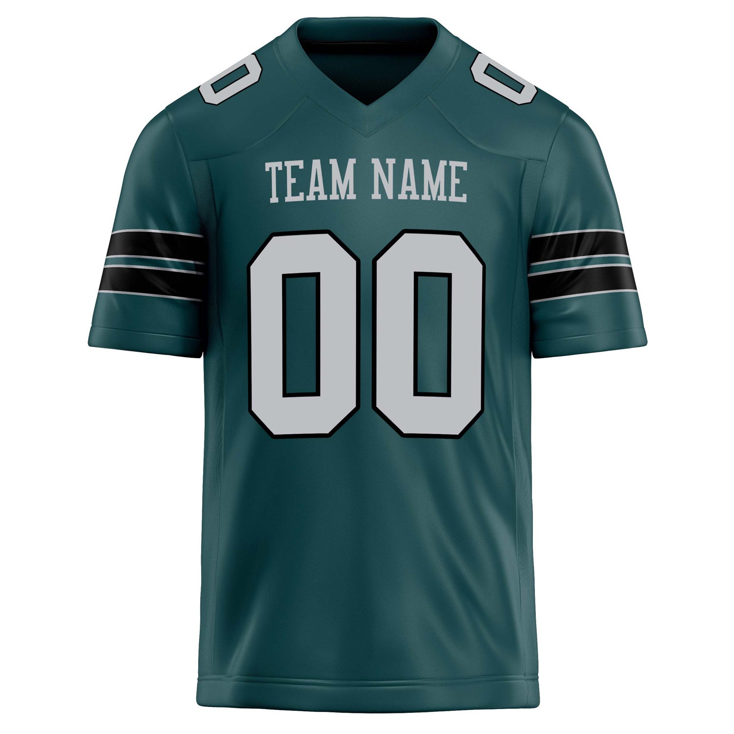 Personalized Midnight & Green gray Solid Colour Football Jersey