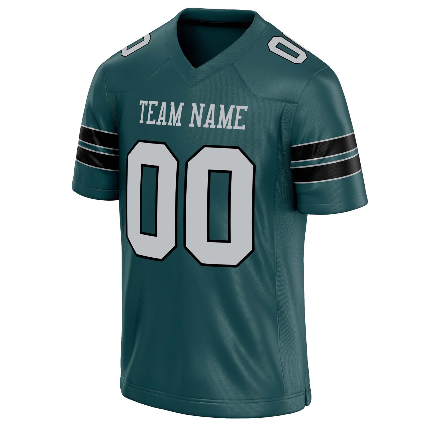 Personalized Midnight & Green gray Solid Colour Football Jersey