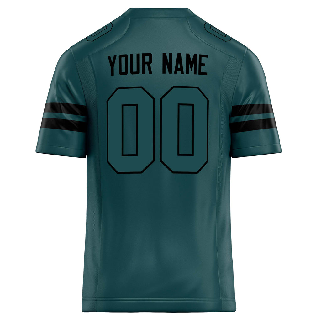 Personalized Midnight & Green Black Solid Colour Football Jersey