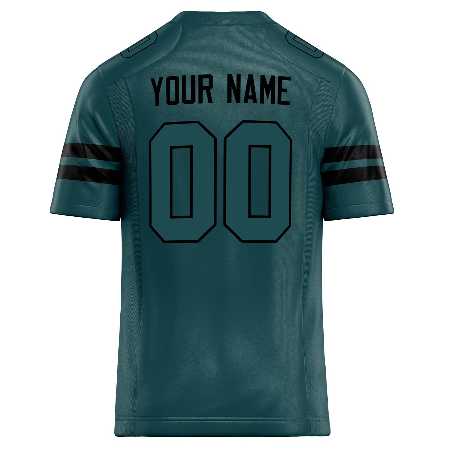 Personalized Midnight & Green Black Solid Colour Football Jersey