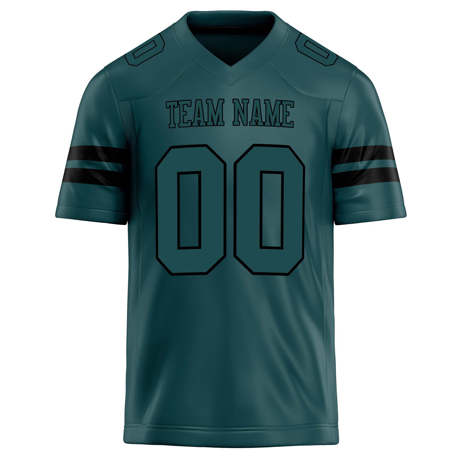 Personalized Midnight & Green Black Solid Colour Football Jersey