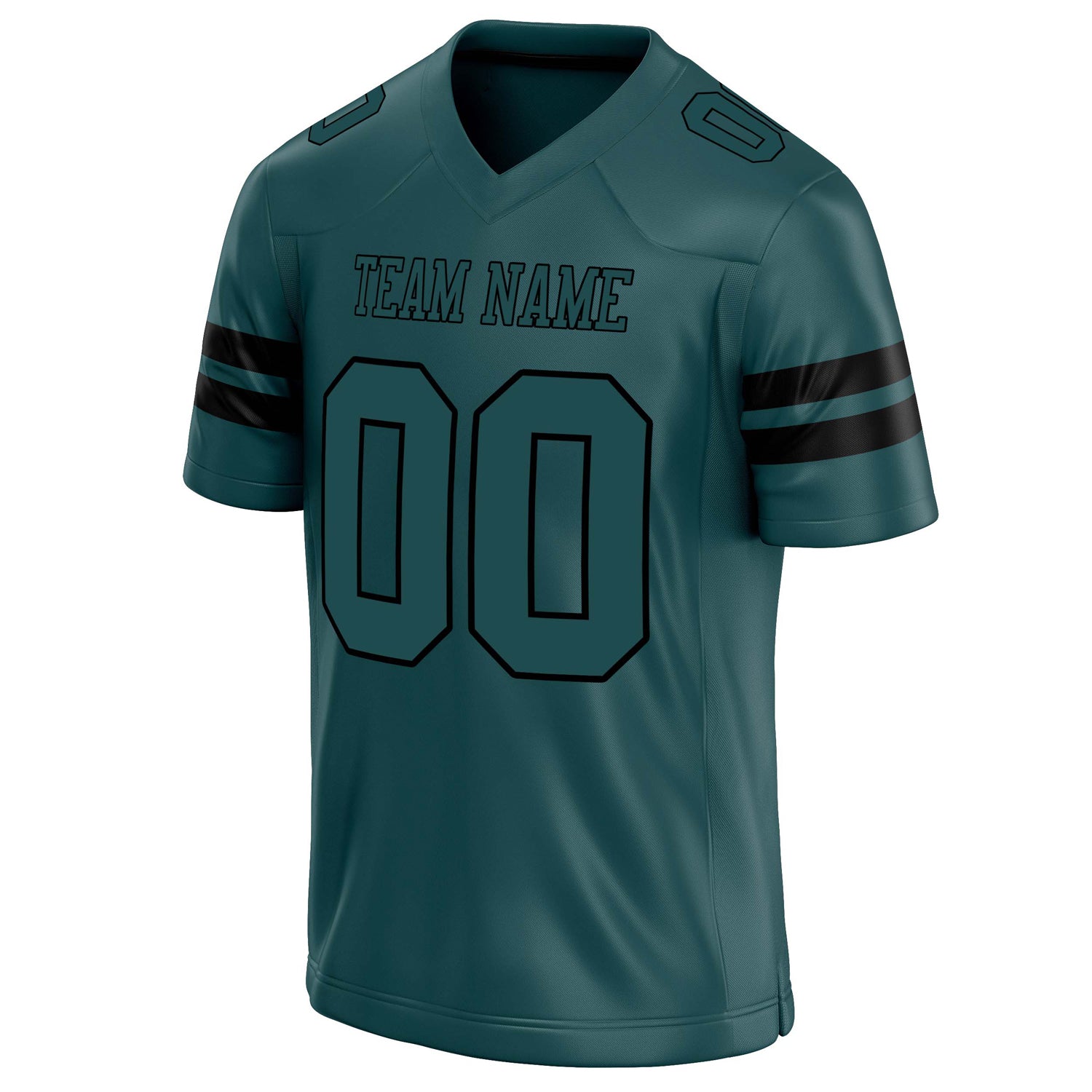 Personalized Midnight & Green Black Solid Colour Football Jersey